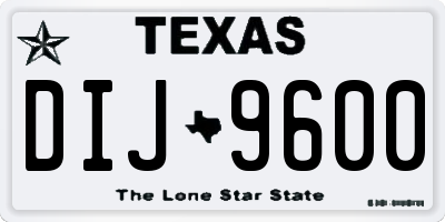TX license plate DIJ9600