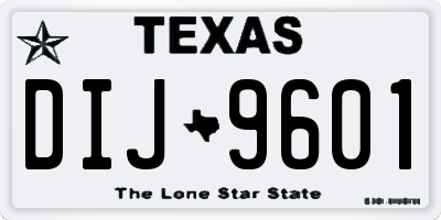TX license plate DIJ9601