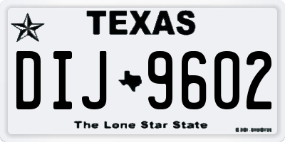 TX license plate DIJ9602