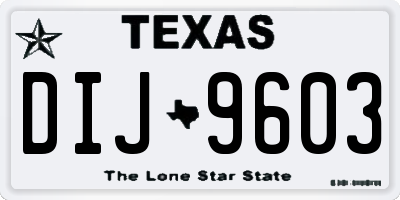 TX license plate DIJ9603