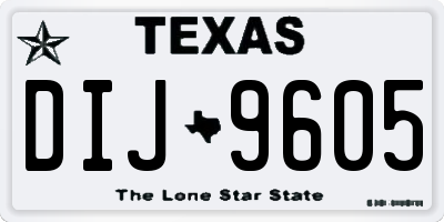 TX license plate DIJ9605