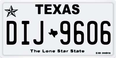 TX license plate DIJ9606