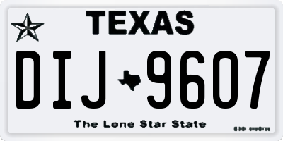 TX license plate DIJ9607