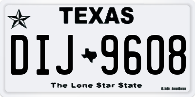 TX license plate DIJ9608
