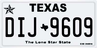 TX license plate DIJ9609