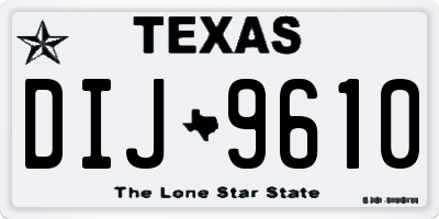 TX license plate DIJ9610
