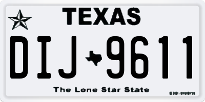 TX license plate DIJ9611