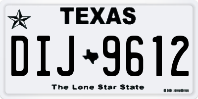TX license plate DIJ9612