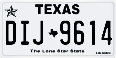 TX license plate DIJ9614