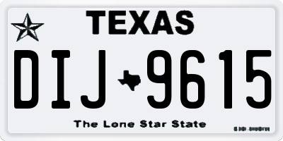 TX license plate DIJ9615