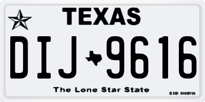 TX license plate DIJ9616