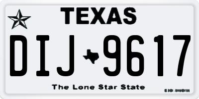 TX license plate DIJ9617