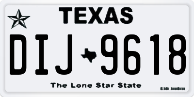 TX license plate DIJ9618