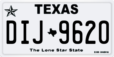 TX license plate DIJ9620