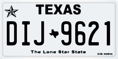 TX license plate DIJ9621