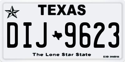 TX license plate DIJ9623