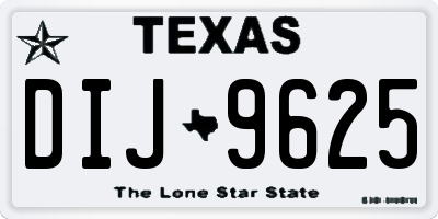 TX license plate DIJ9625
