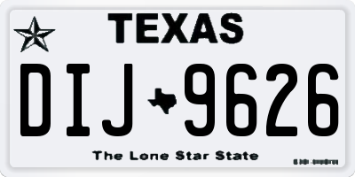 TX license plate DIJ9626