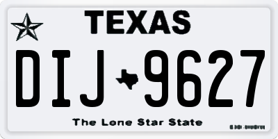 TX license plate DIJ9627