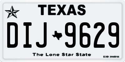 TX license plate DIJ9629