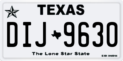 TX license plate DIJ9630