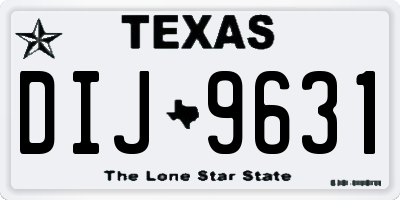 TX license plate DIJ9631