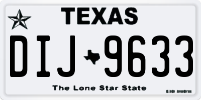 TX license plate DIJ9633