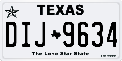 TX license plate DIJ9634