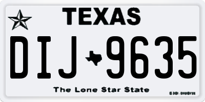 TX license plate DIJ9635