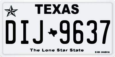 TX license plate DIJ9637