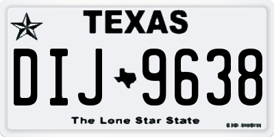 TX license plate DIJ9638