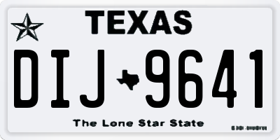 TX license plate DIJ9641