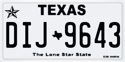 TX license plate DIJ9643