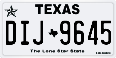TX license plate DIJ9645