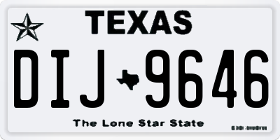 TX license plate DIJ9646