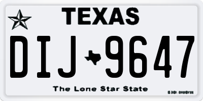 TX license plate DIJ9647