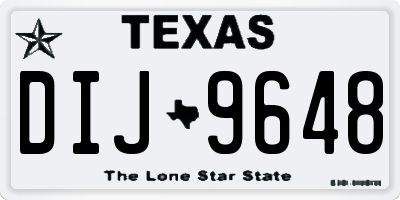 TX license plate DIJ9648