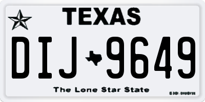 TX license plate DIJ9649