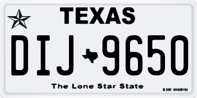 TX license plate DIJ9650