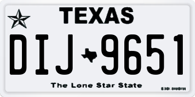 TX license plate DIJ9651
