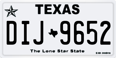 TX license plate DIJ9652