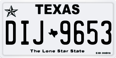 TX license plate DIJ9653