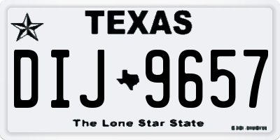TX license plate DIJ9657