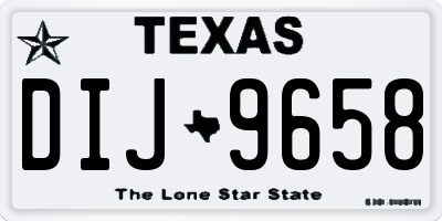 TX license plate DIJ9658