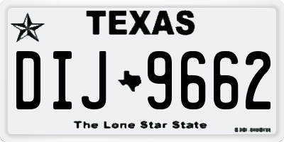 TX license plate DIJ9662