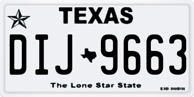 TX license plate DIJ9663