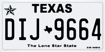 TX license plate DIJ9664