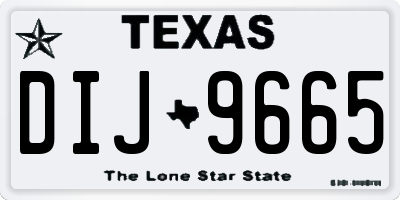 TX license plate DIJ9665