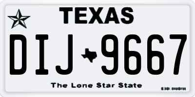 TX license plate DIJ9667