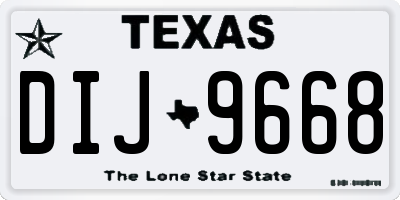 TX license plate DIJ9668